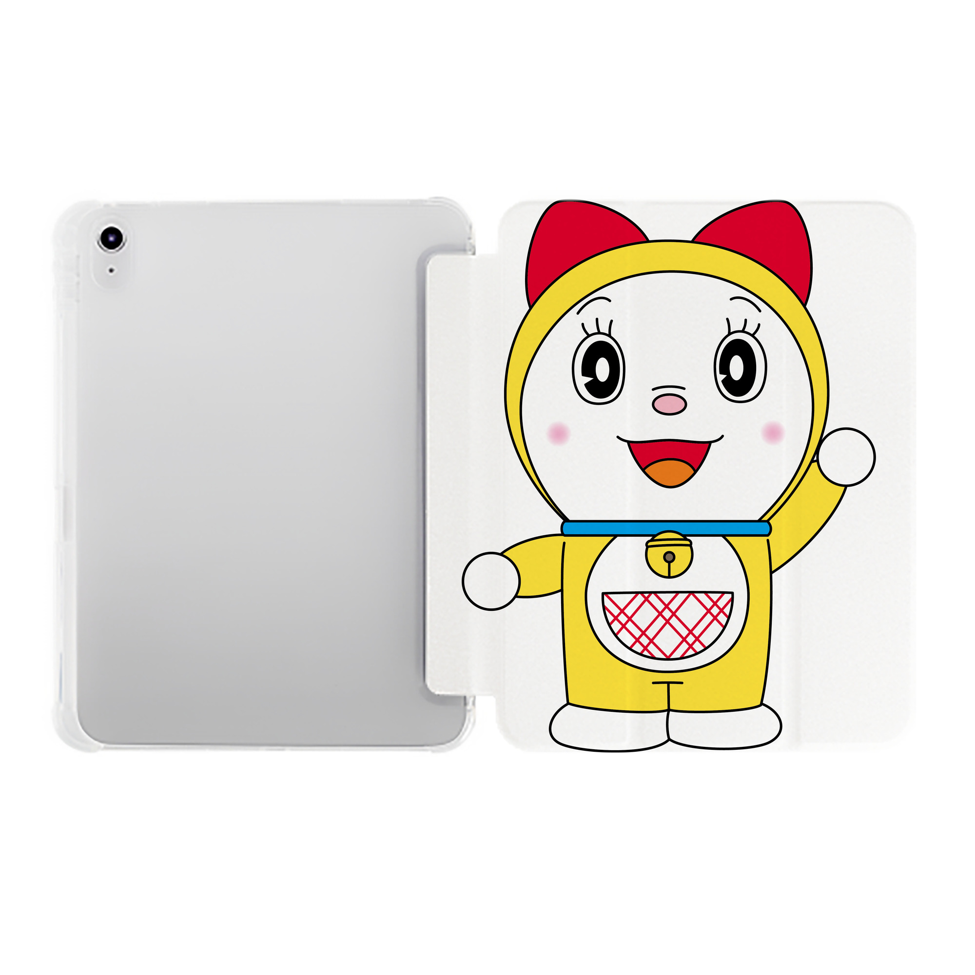 （画像用） ドラえもん ドラミ Doraemon Dorami IPad ケース ペン収納付き 三つ折りスタンド PUレザー×シリコン 対応機種9.5/10.5/10.9インチ